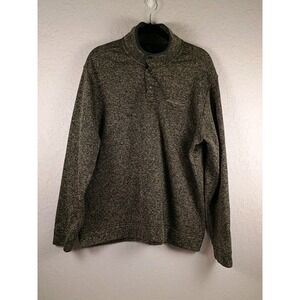Eddie Bauer 1/4 Snap Mock Pullover Sweater Fleece Mens XXL Heather Gray